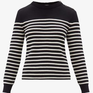 SAINT LAURENT Striped Sweater - Black / White - Size Medium